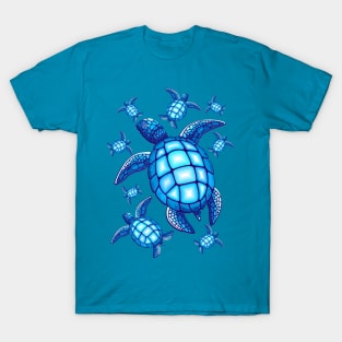 Sea Turtle Blue and Turquoise T-Shirt